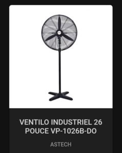 Ventilo Industriel 26 pouces