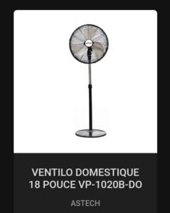 Ventilo domestique 18 pouces